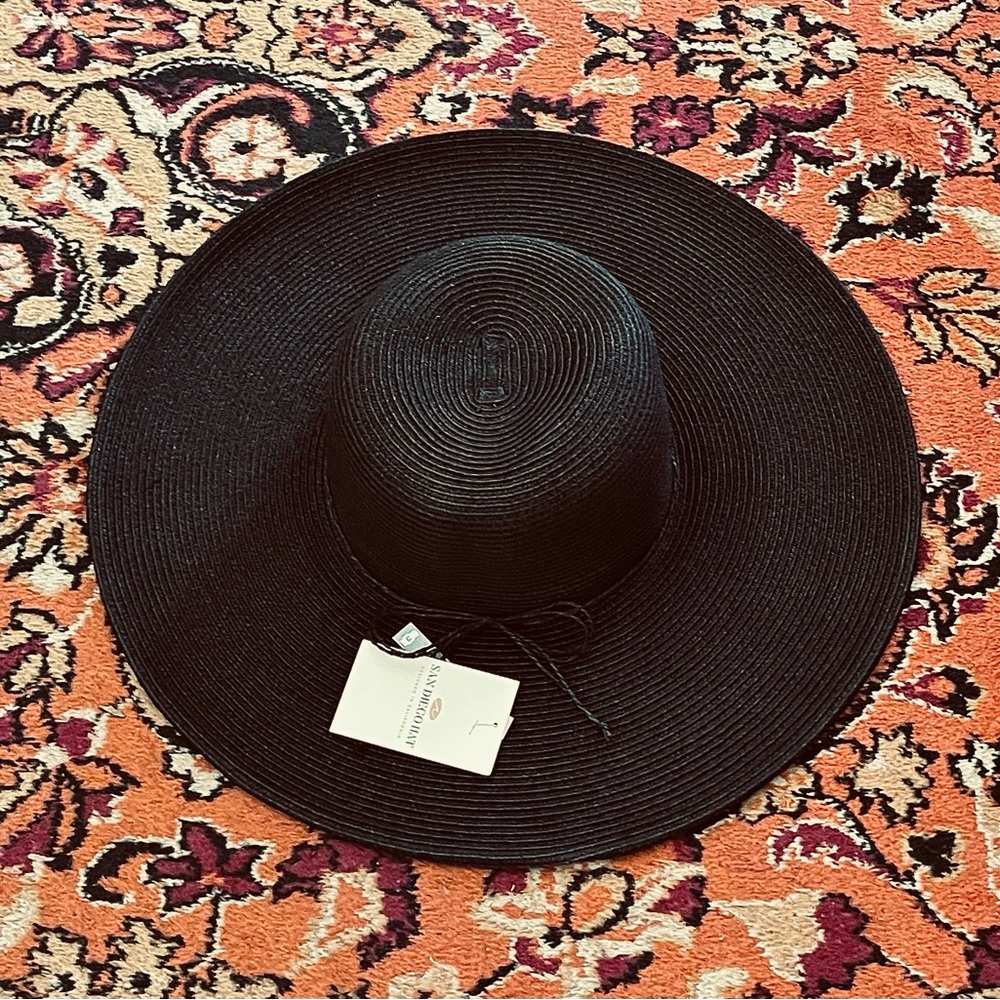 Brand New San Diego Hat Company Black Wide-Brim Hat